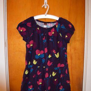 Girl's Floral Corduroy Dress